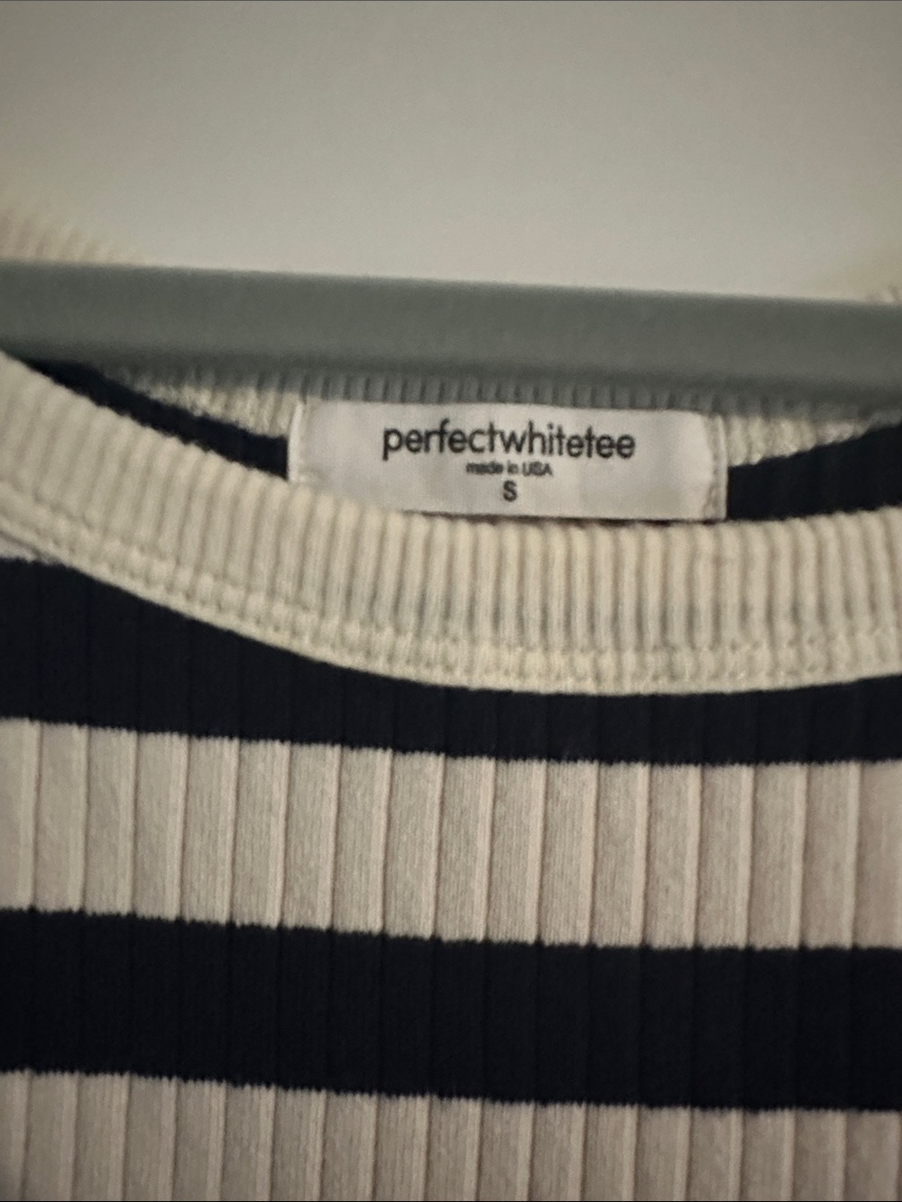 perfectwhitetee White & Black Striped Ribbed Tank - Picture 2 of 4